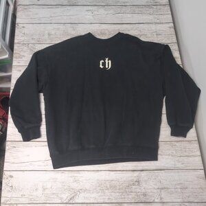 Chinism Basic Logo Black Crewneck Sweater Size Large